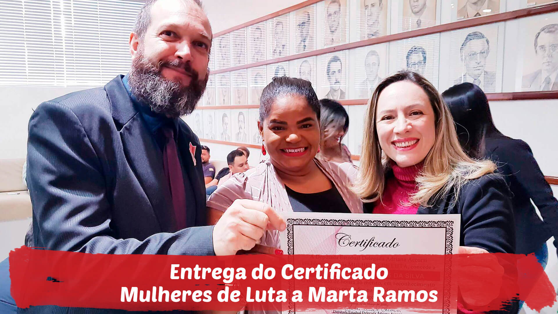 Visita de Marta Ramos e entrega do Certificado Mulheres de Luta